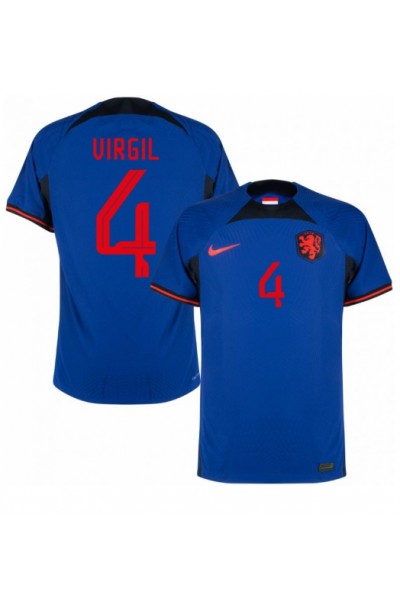 Fotbalové Dres Holandsko Virgil van Dijk #4 Venkovní Oblečení MS 2022 Krátký Rukáv